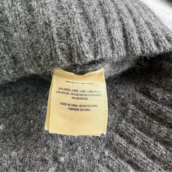 Moth Anthropologie Turtleneck Sweater Women's Small Grey Wool Blend Knit Minimal - Picture 5 of 16